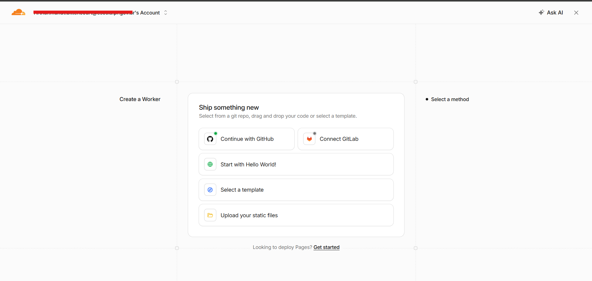 logar no github